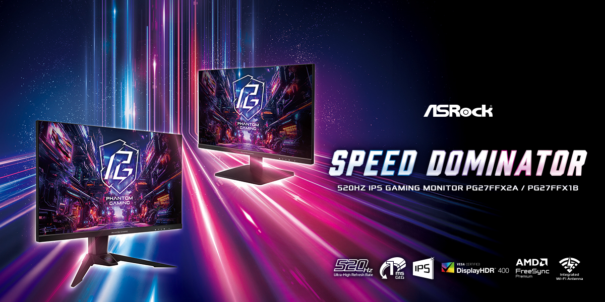 520Hz IPS Gaming Monitors Are Here! ASRock Launches PG27FFX2A and PG27FFX1B to Deliver the Ultimate Speed and Color Experience